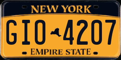 NY license plate GIO4207
