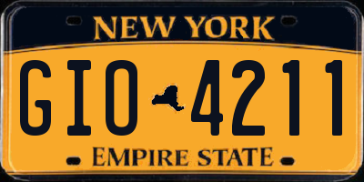 NY license plate GIO4211