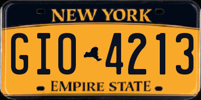 NY license plate GIO4213