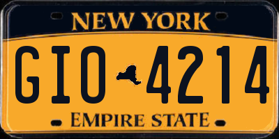 NY license plate GIO4214