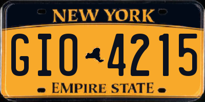 NY license plate GIO4215
