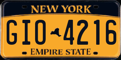 NY license plate GIO4216