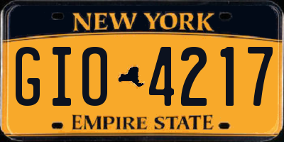 NY license plate GIO4217