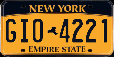 NY license plate GIO4221