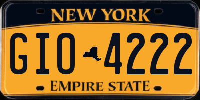 NY license plate GIO4222