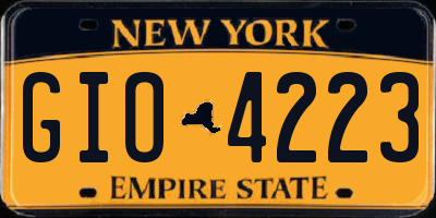 NY license plate GIO4223