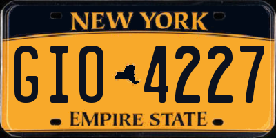 NY license plate GIO4227