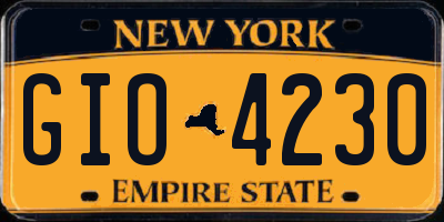 NY license plate GIO4230