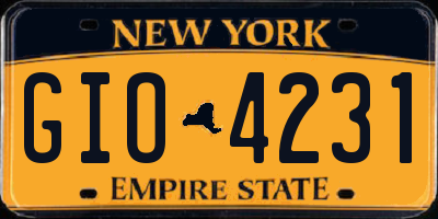 NY license plate GIO4231