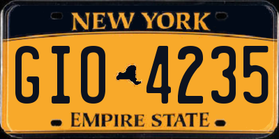 NY license plate GIO4235