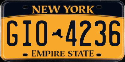 NY license plate GIO4236