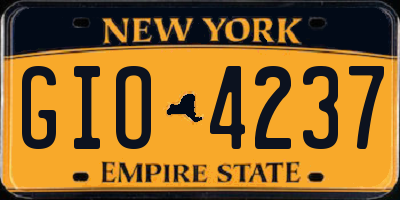NY license plate GIO4237