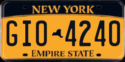 NY license plate GIO4240