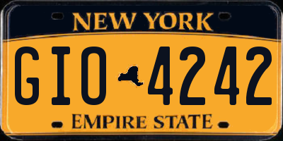 NY license plate GIO4242