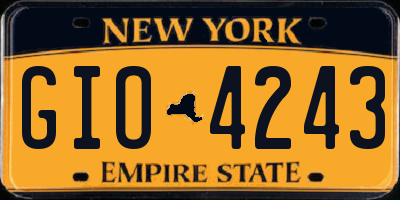 NY license plate GIO4243