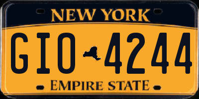 NY license plate GIO4244