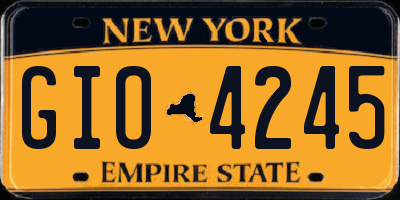 NY license plate GIO4245