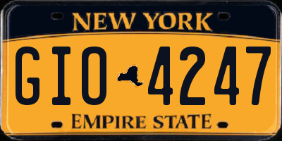 NY license plate GIO4247