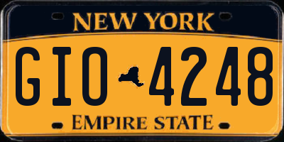 NY license plate GIO4248