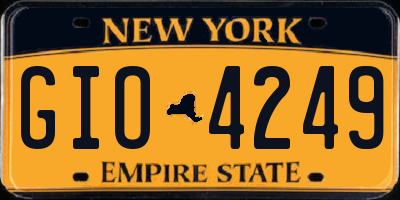 NY license plate GIO4249