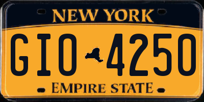 NY license plate GIO4250
