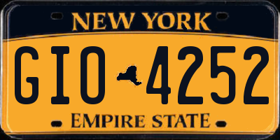 NY license plate GIO4252