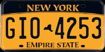 NY license plate GIO4253