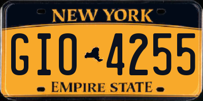 NY license plate GIO4255