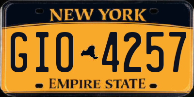 NY license plate GIO4257