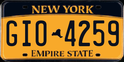 NY license plate GIO4259
