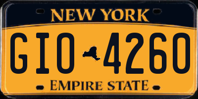 NY license plate GIO4260