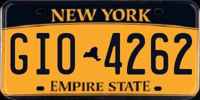 NY license plate GIO4262