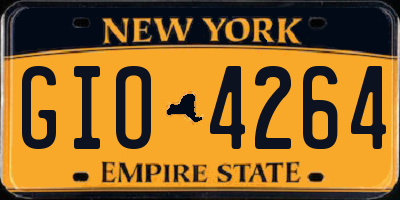 NY license plate GIO4264