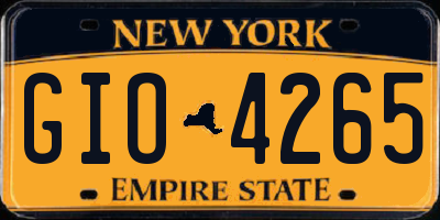 NY license plate GIO4265