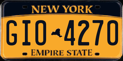NY license plate GIO4270