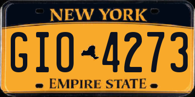 NY license plate GIO4273