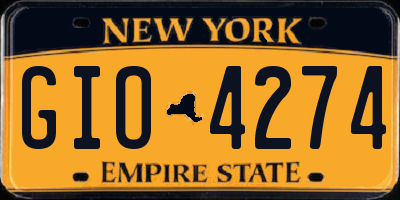 NY license plate GIO4274