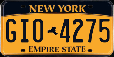 NY license plate GIO4275