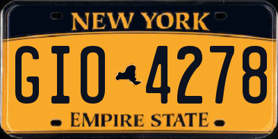 NY license plate GIO4278