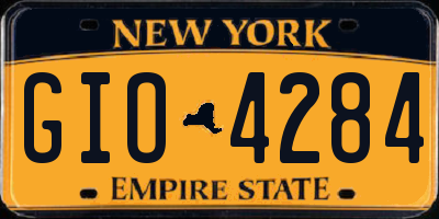 NY license plate GIO4284