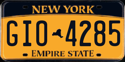 NY license plate GIO4285
