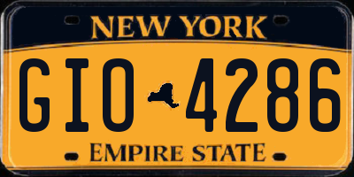 NY license plate GIO4286
