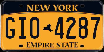 NY license plate GIO4287