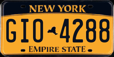 NY license plate GIO4288