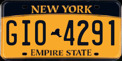 NY license plate GIO4291