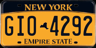 NY license plate GIO4292