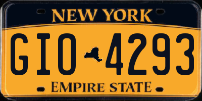 NY license plate GIO4293