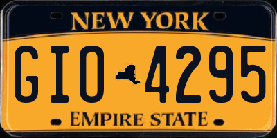 NY license plate GIO4295