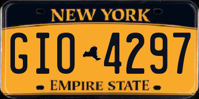 NY license plate GIO4297