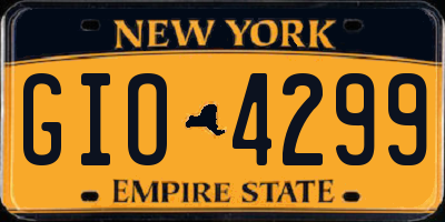NY license plate GIO4299